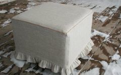 10 Photos White and Light Gray Cylinder Pouf Ottomans