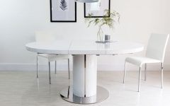 White Gloss Round Extending Dining Tables