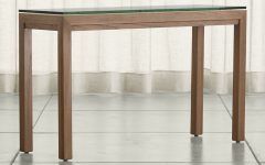 Parsons Clear Glass Top & Dark Steel Base 48x16 Console Tables