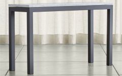 Parsons White Marble Top & Dark Steel Base 48x16 Console Tables