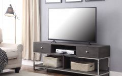 2024 Best of Modern Black Tv Stands on Wheels with Metal Cart