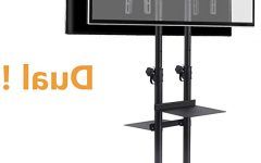 Rolling Tv Cart Mobile Tv Stands with Lockable Wheels