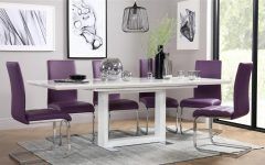 Dining Tables and Purple Chairs