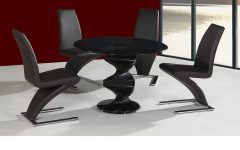 Black Glass Dining Tables and 4 Chairs