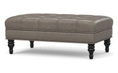 10 Best Ideas Caramel Leather and Bronze Steel Tufted Square Ottomans