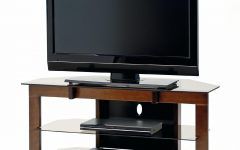 Contemporary Black Tv Stands Corner Glass Shelf