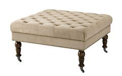  Best 10+ of Brown and Gray Button Tufted Ottomans