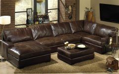 2024 Latest Brown Leather Sectionals with Chaise