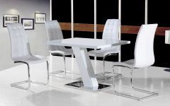 White High Gloss Dining Tables and 4 Chairs