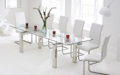 Glass Extendable Dining Tables and 6 Chairs