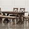 Jaxon Grey 6 Piece Rectangle Extension Dining Sets with Bench & Uph Chairs