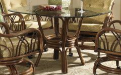 Wicker and Glass Dining Tables
